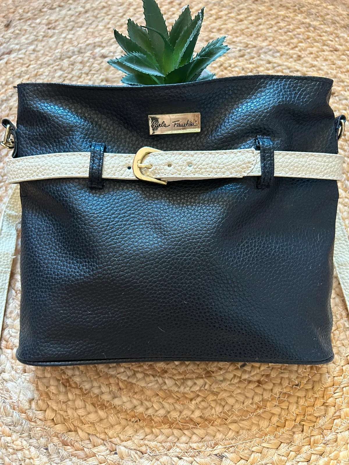 👜🌿Vintage 90s bohemian sailor Coastal boho navy & white crossbody bag🌿👜 – photo 4